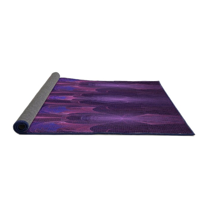 Thickness of Patterned Dark Orchid Purple Rug, pat1377pur