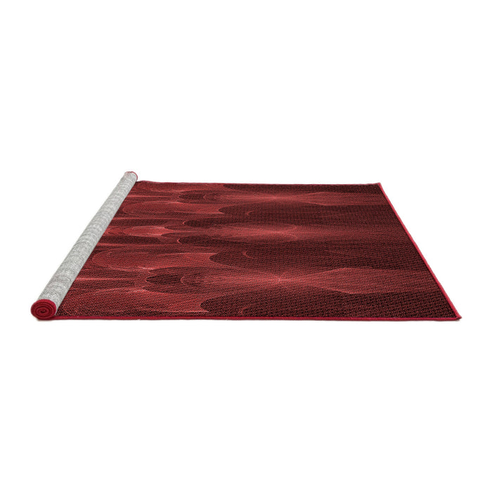 Sideview of Machine Washable Transitional Crimson Red Rug, wshpat1377rd