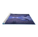 Sideview of Machine Washable Transitional Midnight Blue Rug, wshpat1378blu