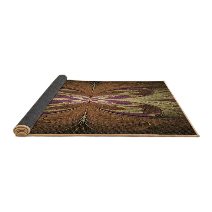 Thickness of Patterned Light Brown Rug, pat1378brn
