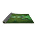 Thickness of Patterned Dark Forest Green Rug, pat1378grn