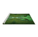 Sideview of Machine Washable Transitional Dark Forest Green Rug, wshpat1378grn