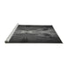 Sideview of Machine Washable Transitional Charcoal Black Rug, wshpat1378gry