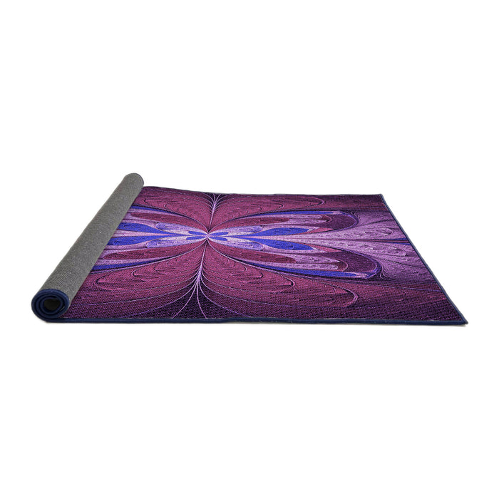 Thickness of Patterned Medium Orchid Purple Rug, pat1378pur
