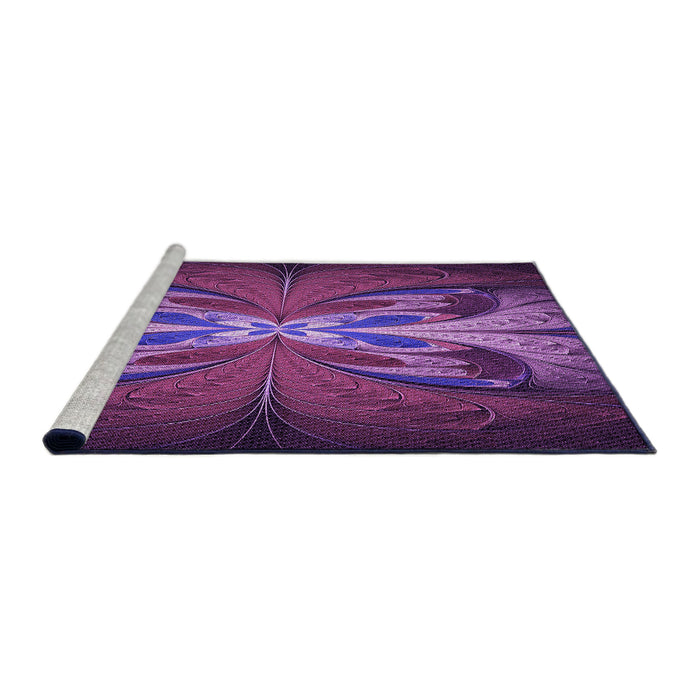 Sideview of Machine Washable Transitional Medium Orchid Purple Rug, wshpat1378pur