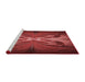 Sideview of Machine Washable Transitional Red Rug, wshpat1378rd