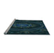 Sideview of Machine Washable Transitional Black Rug, wshpat1379lblu