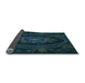 Thickness of Patterned Black Rug, pat1379lblu