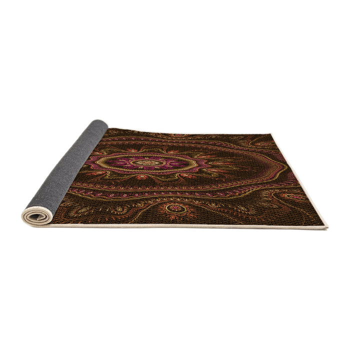 Thickness of Patterned Saddle Brown Rug, pat1379org