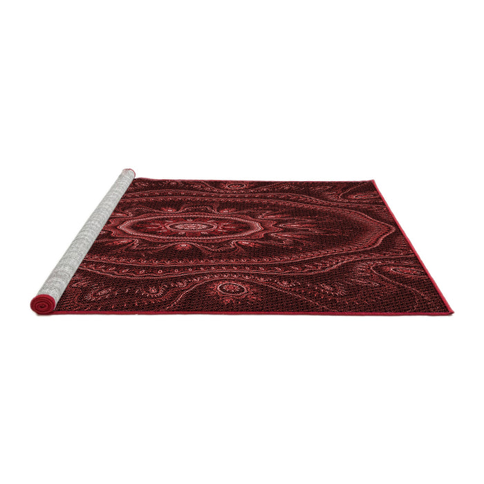 Sideview of Machine Washable Transitional Fire Brick Red Rug, wshpat1379rd