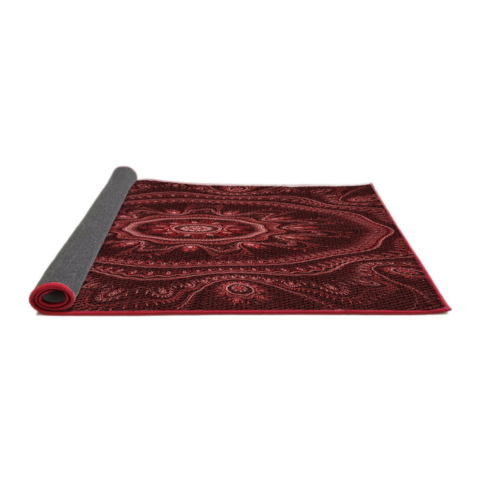 Thickness of Patterned Fire Brick Red Rug, pat1379rd
