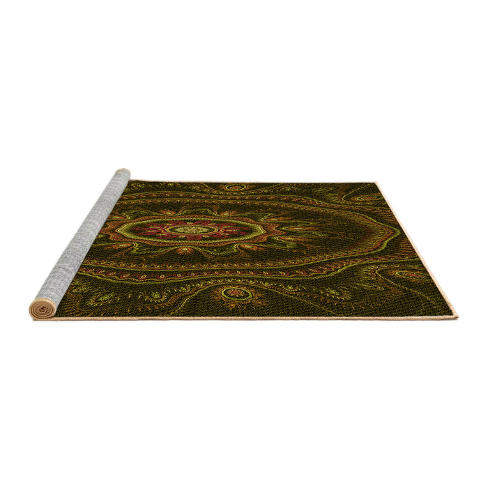 Sideview of Machine Washable Transitional Dark Bronze Brown Rug, wshpat1379yw