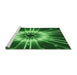 Sideview of Machine Washable Transitional Deep Emerald Green Rug, wshpat138grn