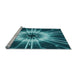 Sideview of Machine Washable Transitional Medium Teal Green Rug, wshpat138lblu