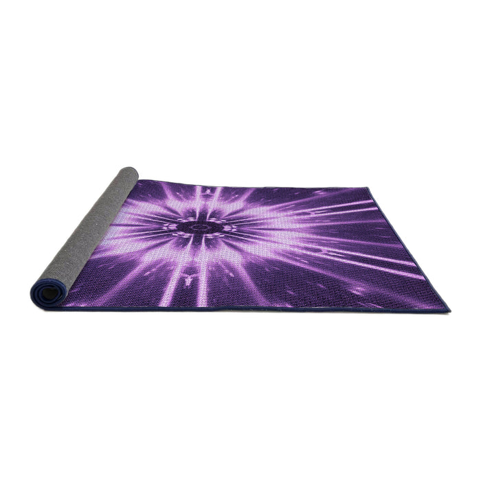 Thickness of Patterned Purple Rug, pat138pur