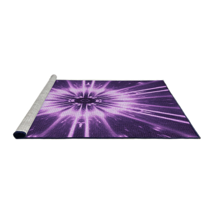 Sideview of Machine Washable Transitional Purple Rug, wshpat138pur