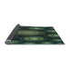 Thickness of Patterned Dark Forest Green Rug, pat1380lblu