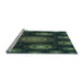 Sideview of Machine Washable Transitional Dark Forest Green Rug, wshpat1380lblu