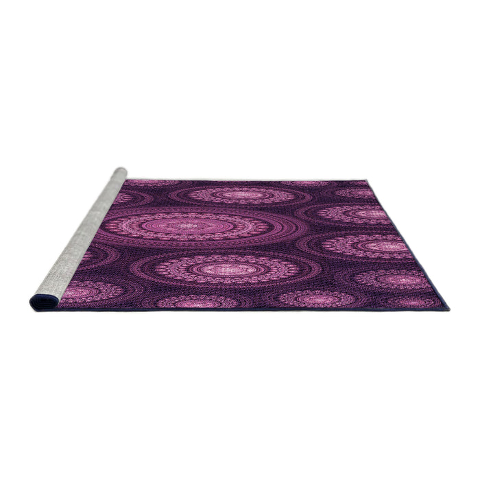 Sideview of Machine Washable Transitional Orchid Purple Rug, wshpat1380pur