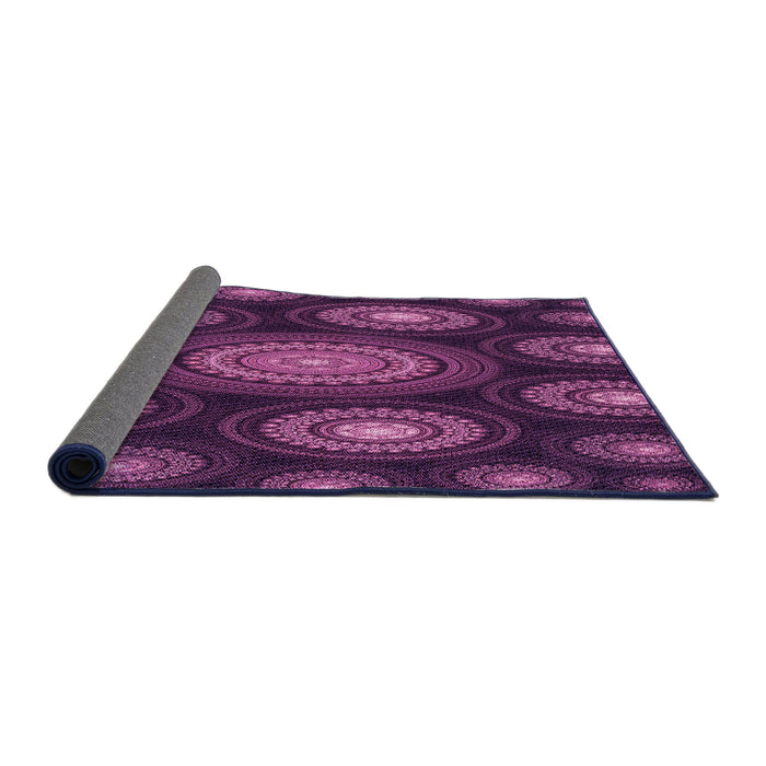 Thickness of Patterned Orchid Purple Rug, pat1380pur