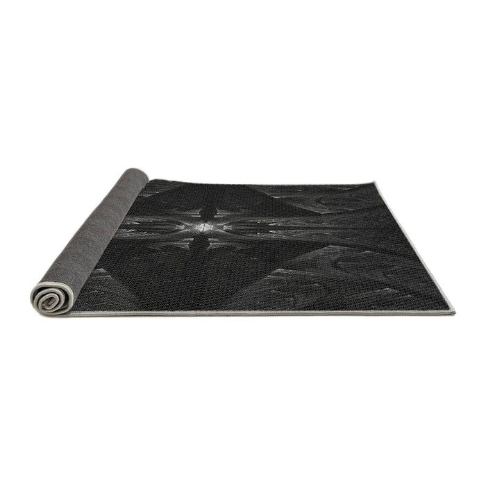 Thickness of Patterned Midnight Gray Rug, pat1381gry