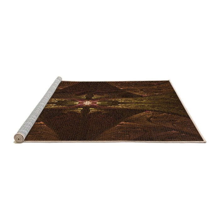 Sideview of Machine Washable Transitional Saddle Brown Rug, wshpat1381org