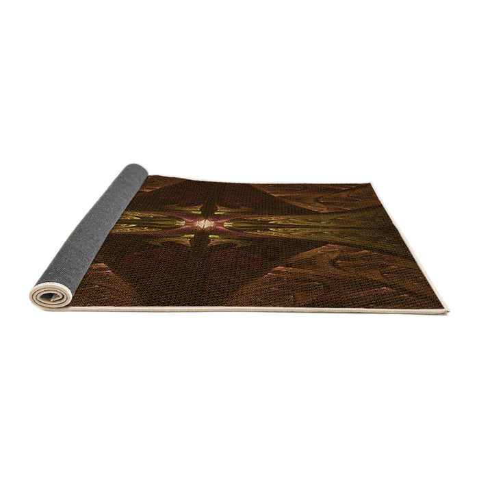 Thickness of Patterned Saddle Brown Rug, pat1381org