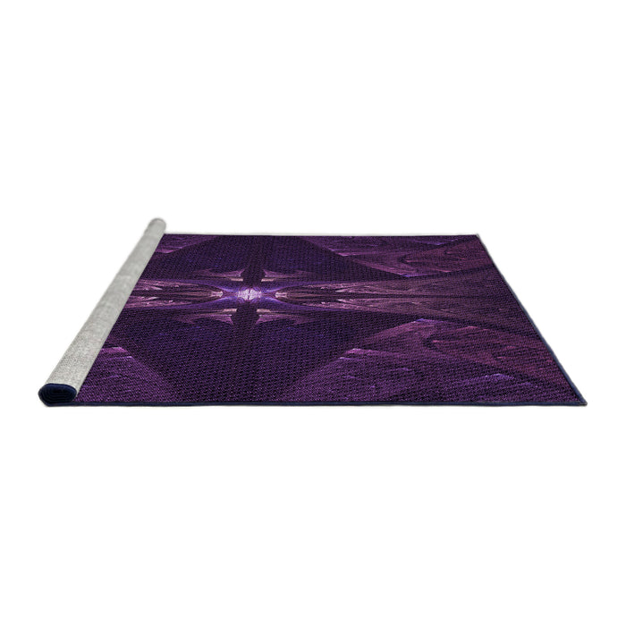 Sideview of Machine Washable Transitional Deep Purple Rug, wshpat1381pur