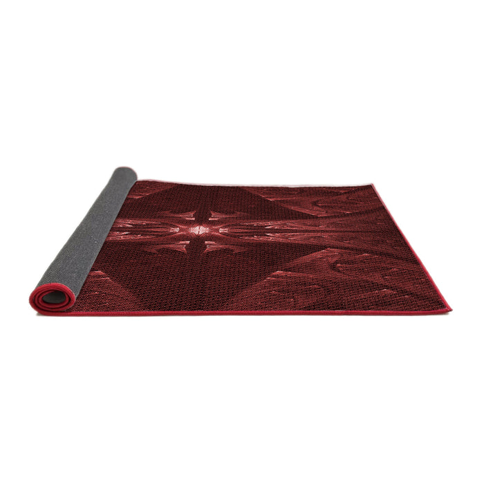 Thickness of Patterned Fire Brick Red Rug, pat1381rd
