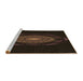 Sideview of Machine Washable Transitional Midnight Gray Rug, wshpat1382brn