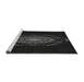 Sideview of Machine Washable Transitional Black Rug, wshpat1382gry