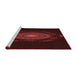 Sideview of Machine Washable Transitional Saffron Red Rug, wshpat1382rd