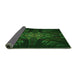 Thickness of Patterned Green Rug, pat1383grn