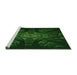 Sideview of Machine Washable Transitional Green Rug, wshpat1383grn