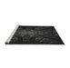 Sideview of Machine Washable Transitional Black Rug, wshpat1383gry