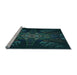 Sideview of Machine Washable Transitional Black Rug, wshpat1383lblu