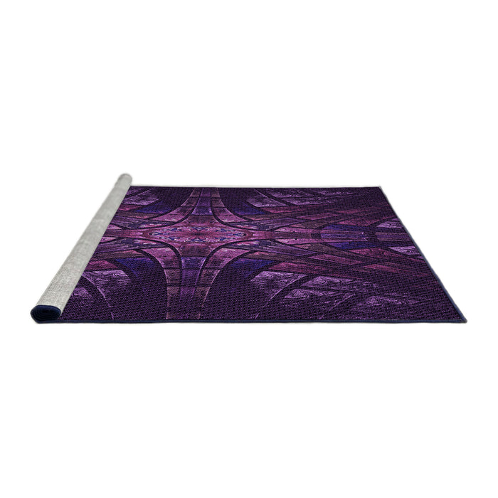 Sideview of Machine Washable Transitional Deep Purple Rug, wshpat1383pur