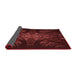 Thickness of Patterned Fire Brick Red Rug, pat1383rd