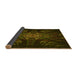 Thickness of Patterned Dark Bronze Brown Rug, pat1383yw