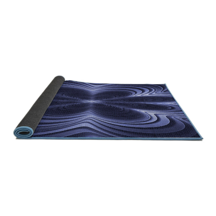 Thickness of Patterned Midnight Blue Rug, pat1384blu