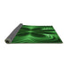 Thickness of Patterned Deep Emerald Green Rug, pat1384grn