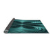 Thickness of Patterned Deep Teal Green Rug, pat1384lblu