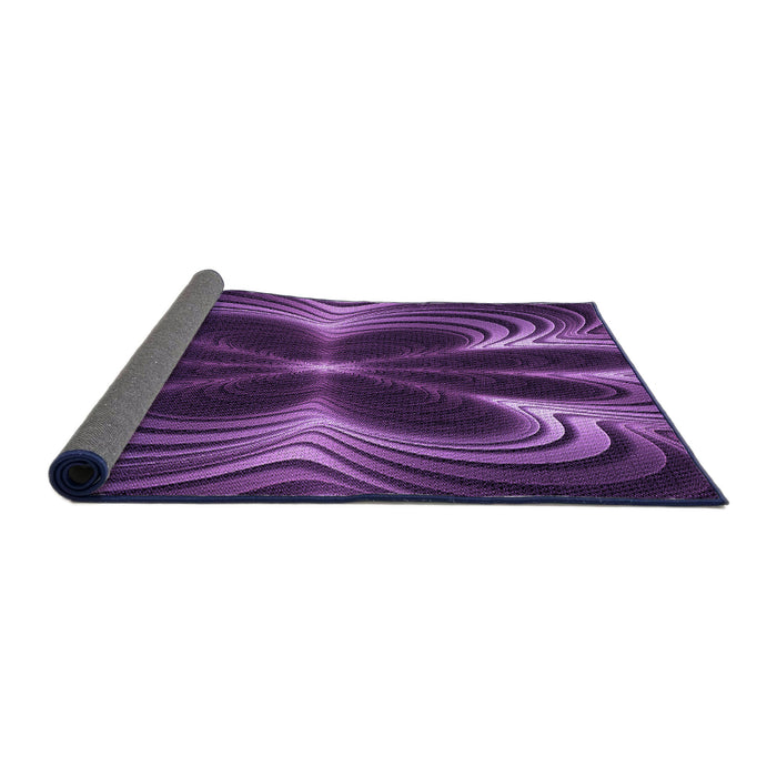 Thickness of Patterned Dark Purple Rug, pat1384pur