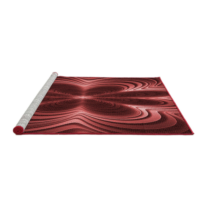 Sideview of Machine Washable Transitional Red Rug, wshpat1384rd