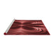 Sideview of Machine Washable Transitional Red Rug, wshpat1384rd