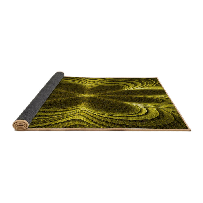Thickness of Patterned Black Brown Rug, pat1384yw