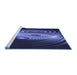 Sideview of Machine Washable Transitional Night Blue Rug, wshpat1385blu