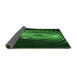 Thickness of Patterned Dark Forest Green Rug, pat1385grn