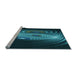 Sideview of Machine Washable Transitional Deep Teal Green Rug, wshpat1385lblu