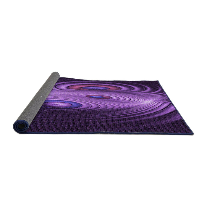 Thickness of Patterned Dark Purple Rug, pat1385pur